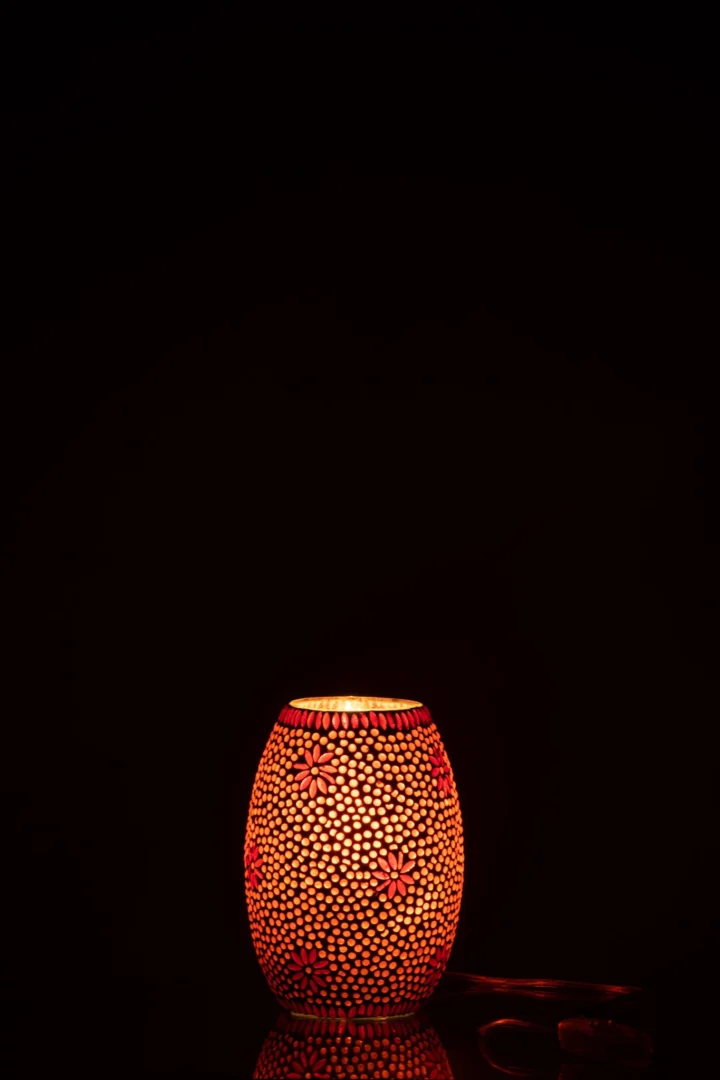 Tafellamp Lamp Neermine rood glas - Afbeelding 2