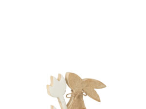 Decoratiefiguur Skelvol Mangohout Wit H15 cm