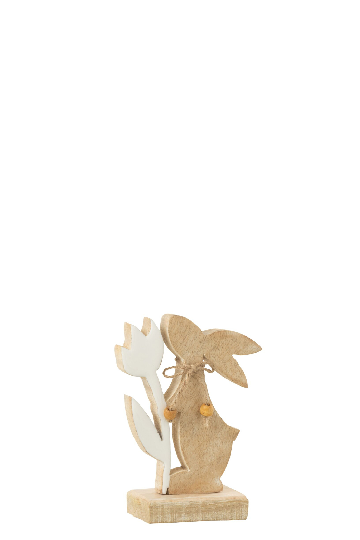 Decoratiefiguur Skelvol Mangohout Wit H15 cm