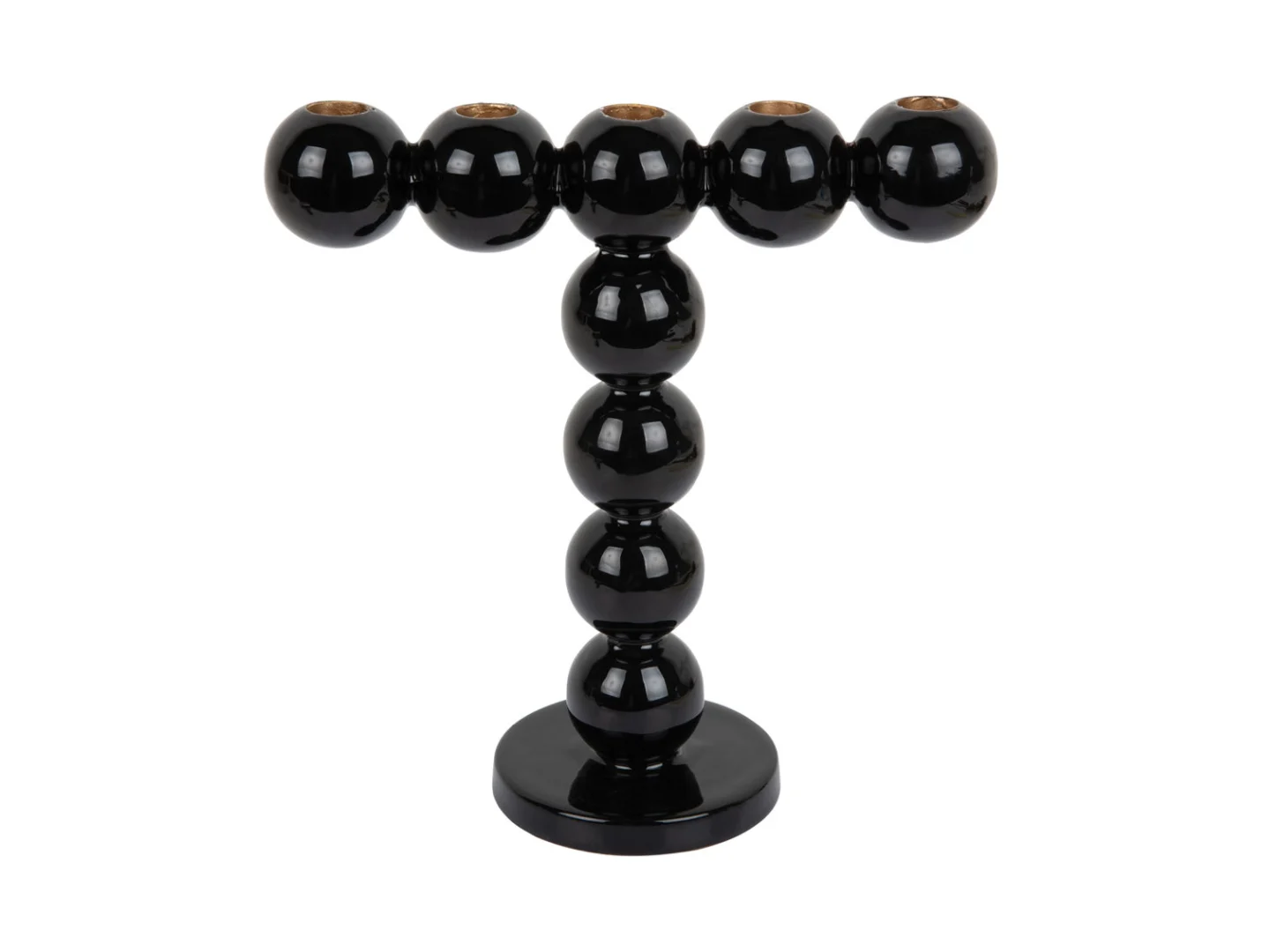 Zwarte Kandelaar Fitor H27 cm met bubbeldesign, hoge vorm en stevige ijzeren voet