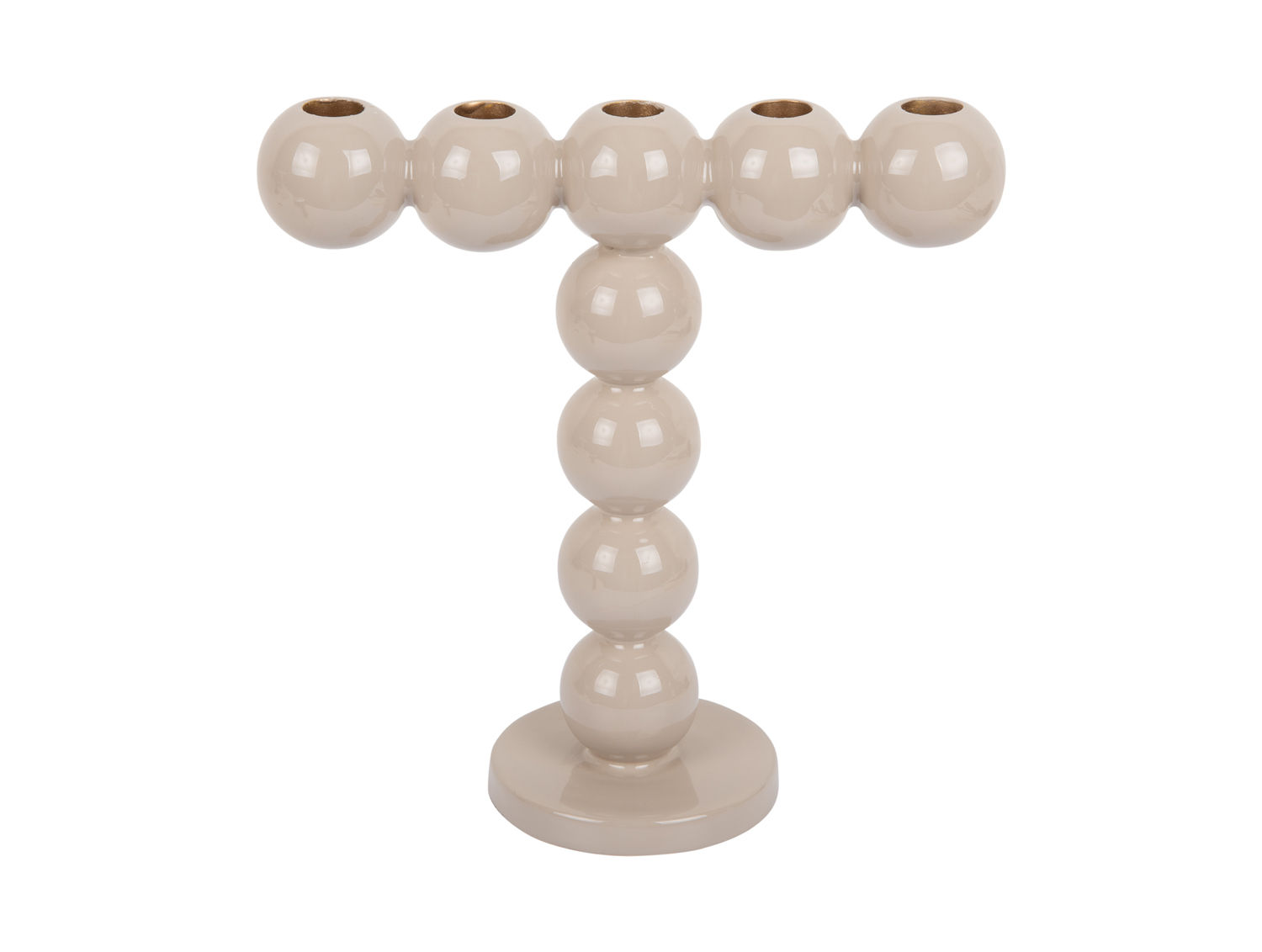 Kandelaar Traally Warm Grijs H27 cm met speels bubble-design en elegante hoge vorm