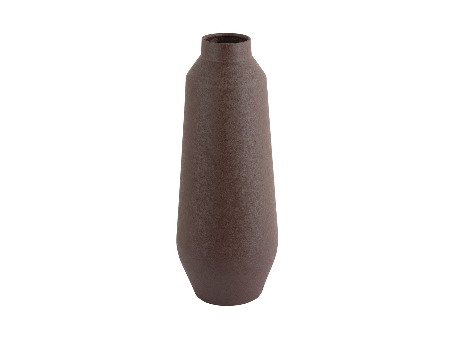 Bielvum metalen vaas bruin Ø20 cm met getextureerde afwerking en slanke, industriële vorm