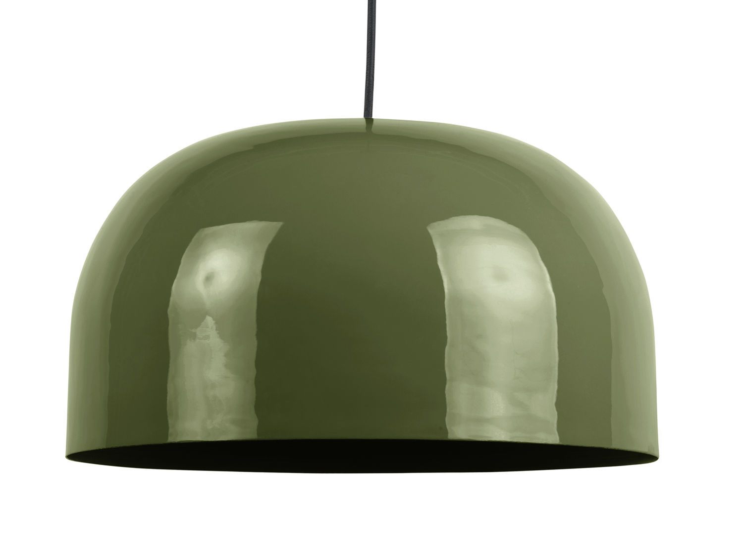 Hanglamp Baulline Groen Ø40 cm met bolle vorm en glanzende emaille afwerking