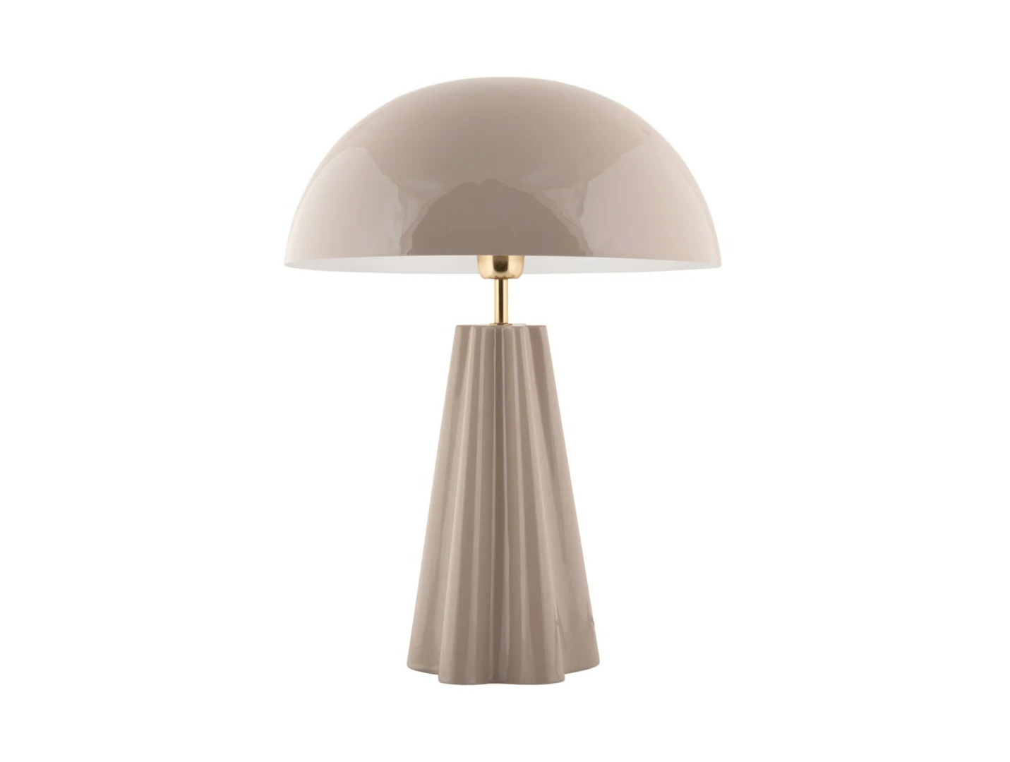 Tafellamp Pronnea Warm Grijs H55 cm met glanzende kap, metalen accent en geplooide voet