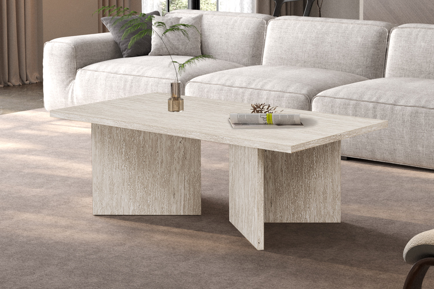 Salontafel Saundena Beige 125 cm