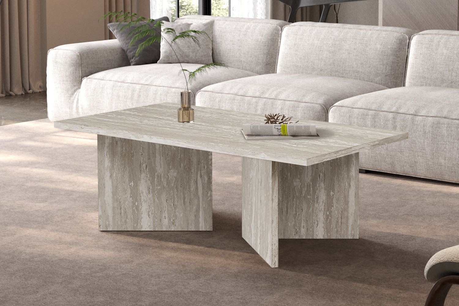 Salontafel Bernora Travertin 125 cm