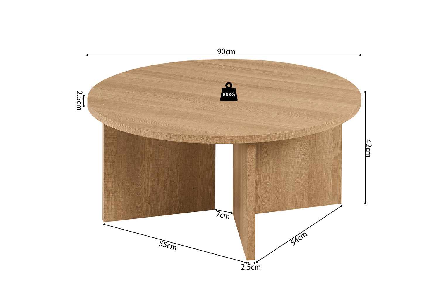 Salontafel Skaullor Naturel 90 cm - Afbeelding 7