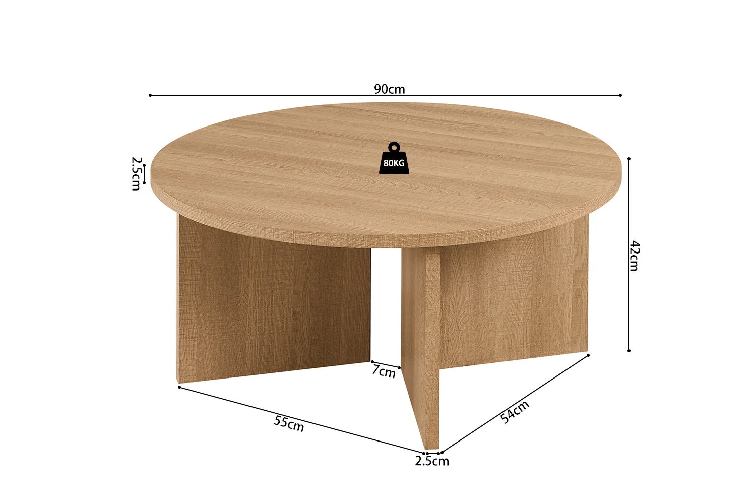 Salontafel Skaullor Naturel 90 cm - Afbeelding 7