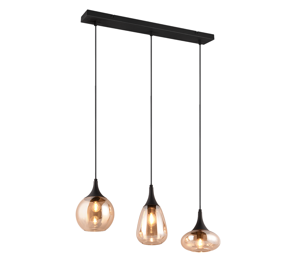 Hanglamp Slotan Mat Zwart - Set van 3