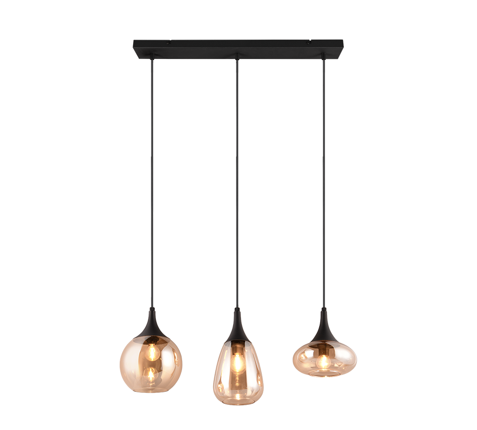 Hanglamp Slotan Mat Zwart - Set van 3 - Afbeelding 2