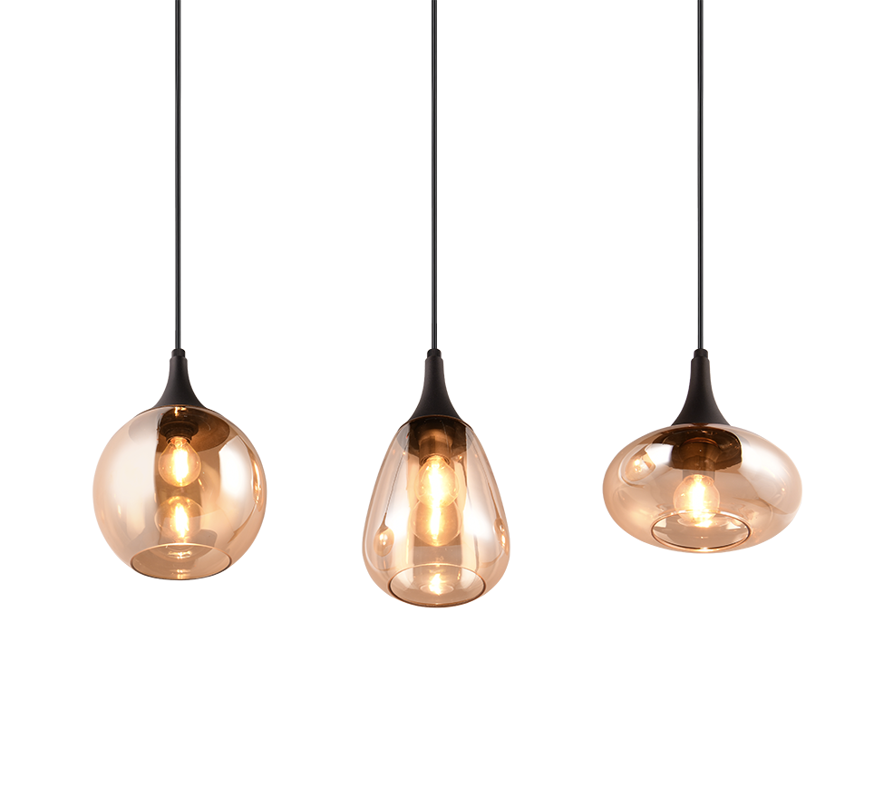 Hanglamp Slotan Mat Zwart - Set van 3 - Afbeelding 4