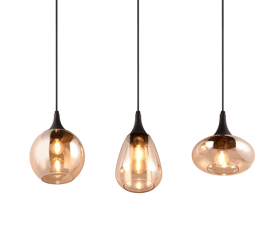 Hanglamp Slotan Mat Zwart - Set van 3 - Afbeelding 4