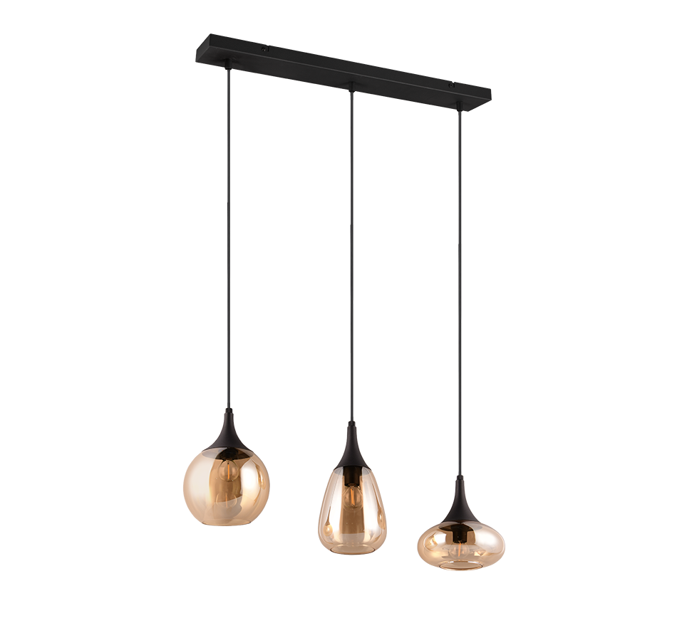 Hanglamp Slotan Mat Zwart - Set van 3 - Afbeelding 5
