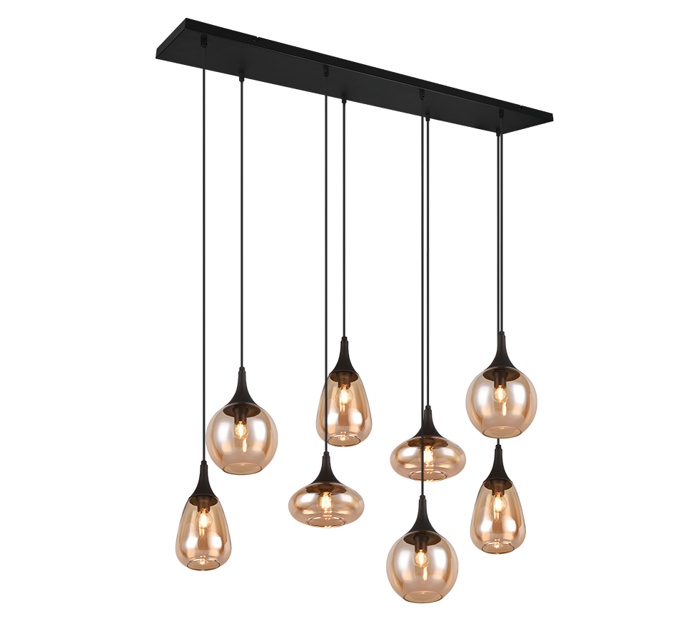 Hanglamp Funsis Mat Zwart - Set van 3