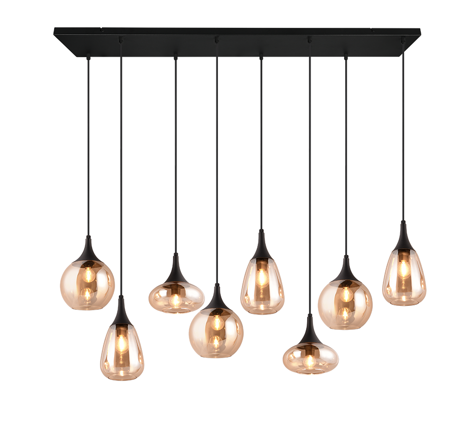 Hanglamp Funsis Mat Zwart - Set van 3 - Afbeelding 2