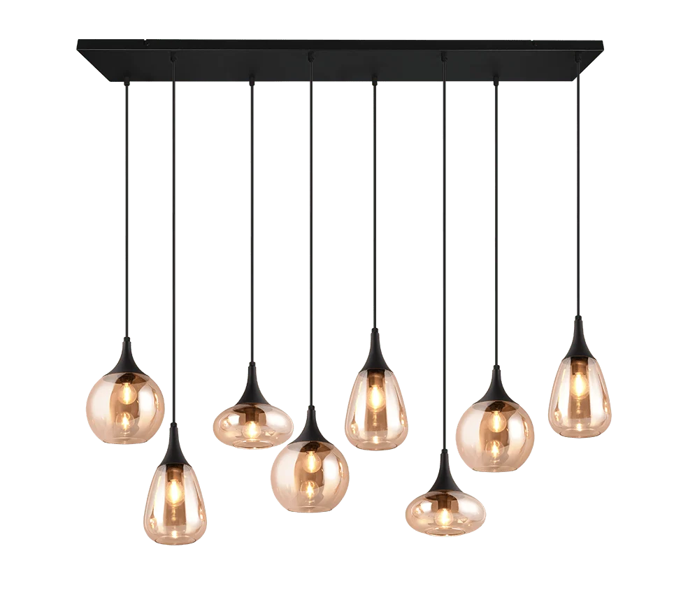 Hanglamp Funsis Mat Zwart - Set van 3 - Afbeelding 2