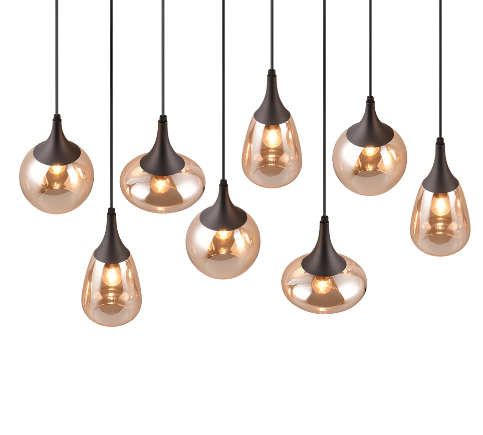 Hanglamp Funsis Mat Zwart - Set van 3 - Afbeelding 3