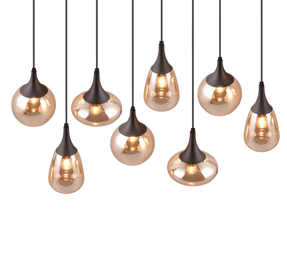 Hanglamp Funsis Mat Zwart - Set van 3 - Afbeelding 3