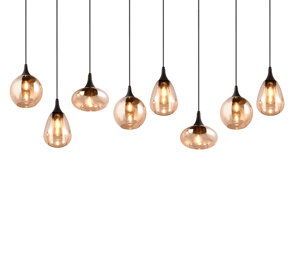 Hanglamp Funsis Mat Zwart - Set van 3 - Afbeelding 4