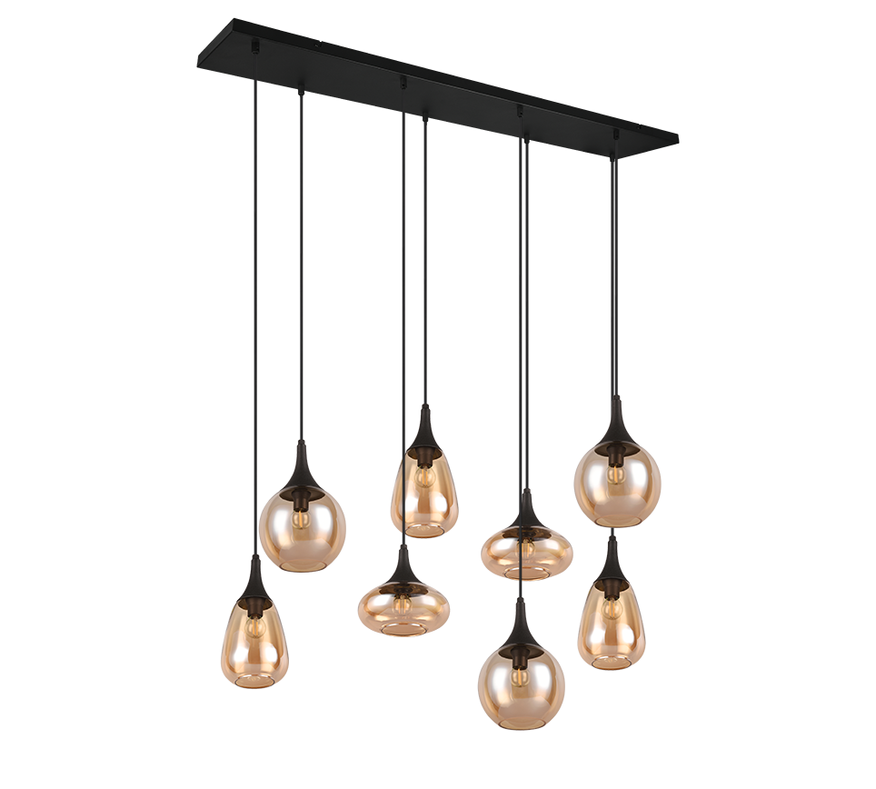 Hanglamp Funsis Mat Zwart - Set van 3 - Afbeelding 5