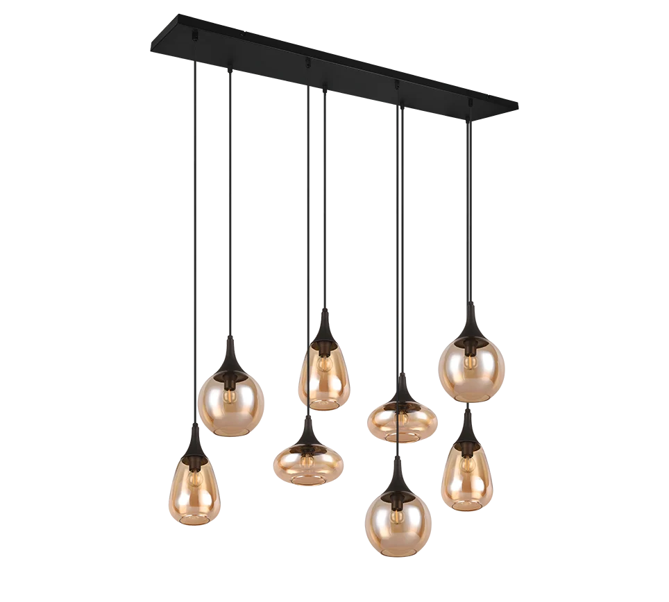 Hanglamp Funsis Mat Zwart - Set van 3 - Afbeelding 5
