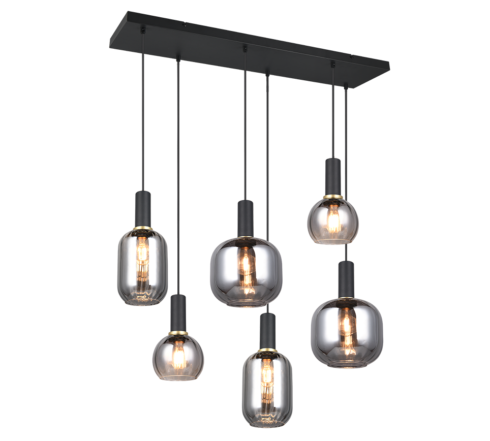 Hanglamp Skurmoro Mat Zwart - Set van 3