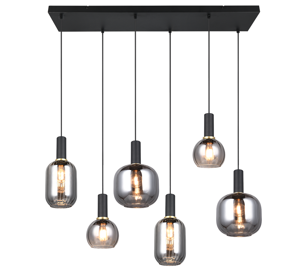 Hanglamp Skurmoro Mat Zwart - Set van 3 - Afbeelding 2