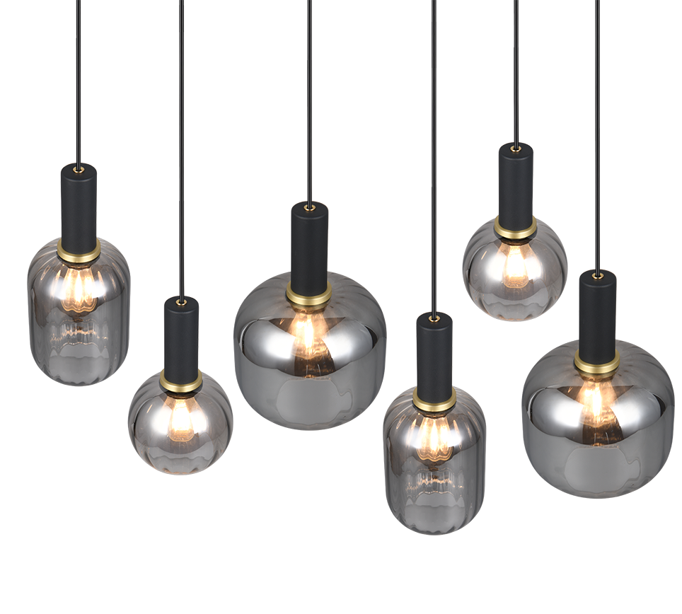 Hanglamp Skurmoro Mat Zwart - Set van 3 - Afbeelding 3