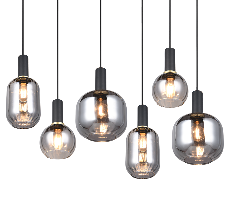 Hanglamp Skurmoro Mat Zwart - Set van 3 - Afbeelding 4
