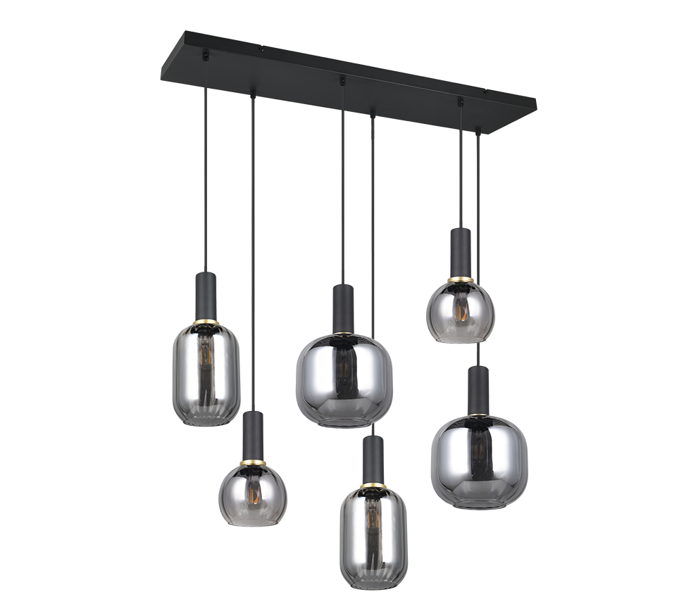 Hanglamp Skurmoro Mat Zwart - Set van 3 - Afbeelding 5