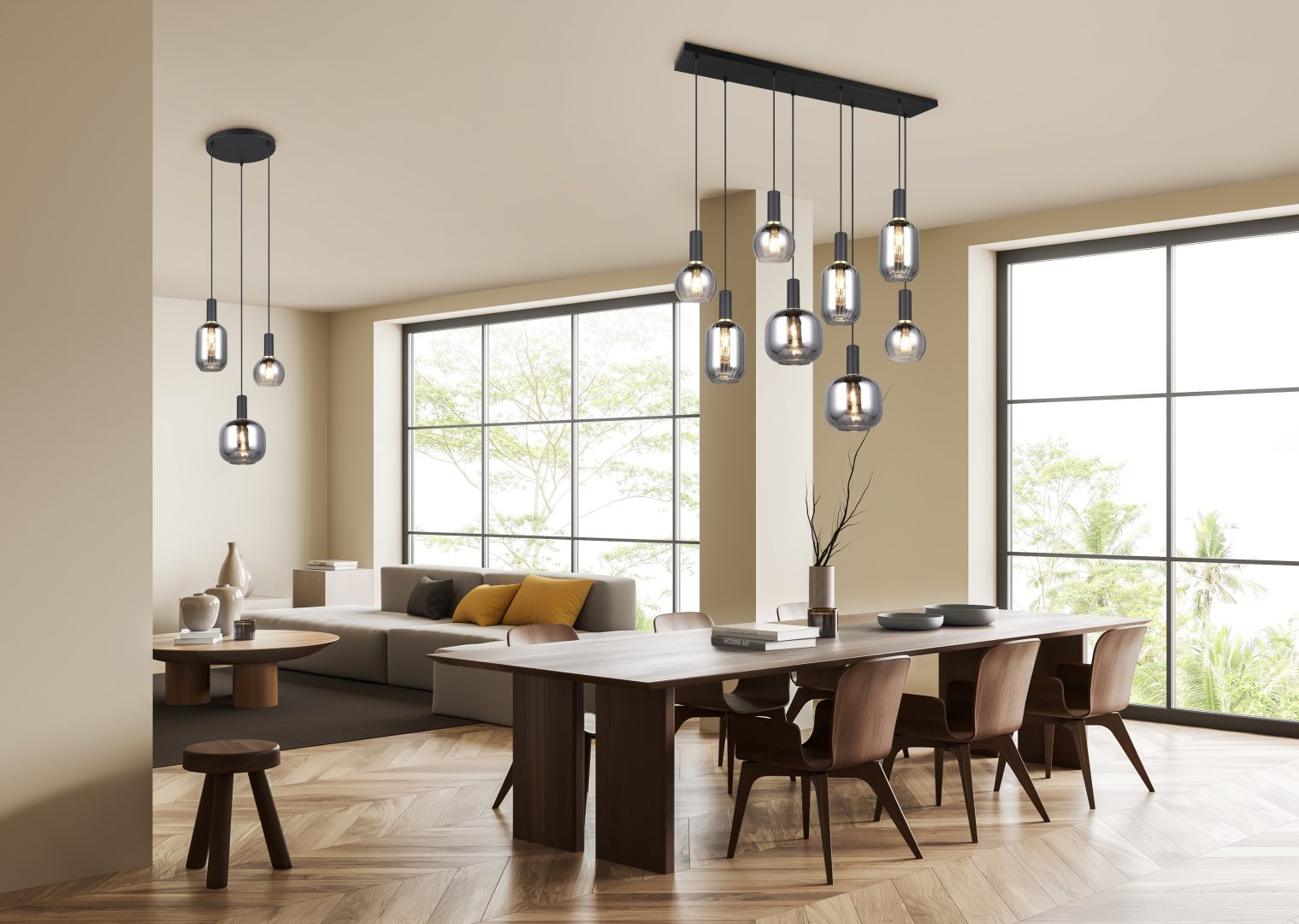 Hanglamp Jausken Mat Zwart - Set van 3 - Afbeelding 6