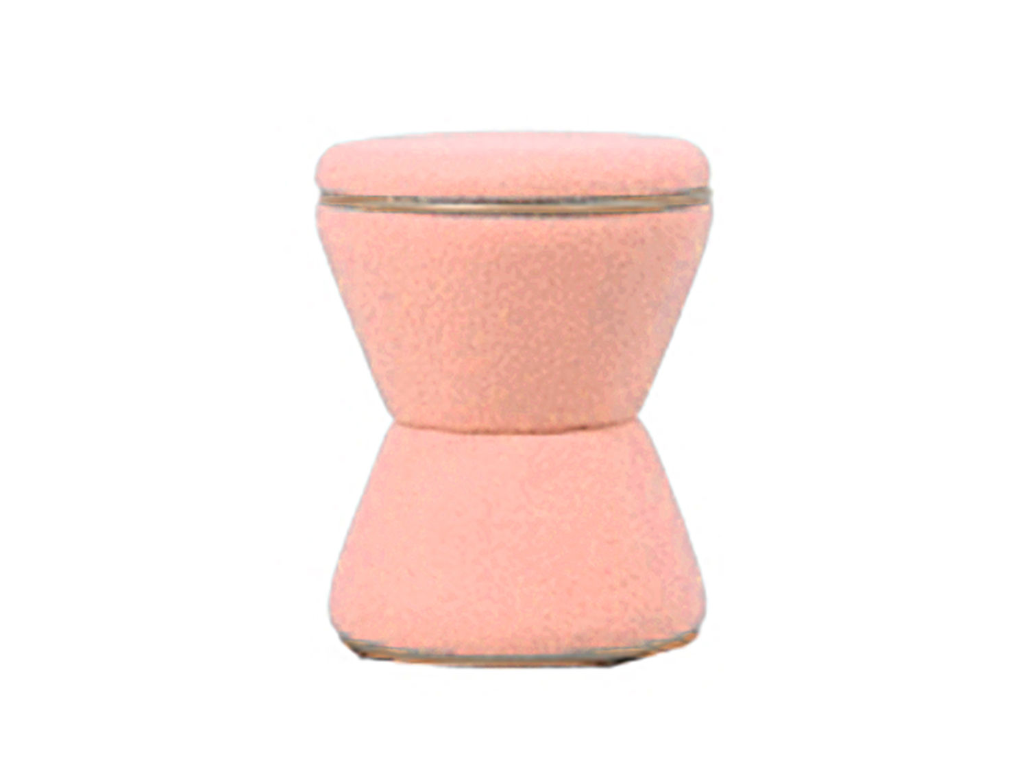 Poef Bumel Teddy zacht roze, compact en rond met zachte teddy bekleding en warm design