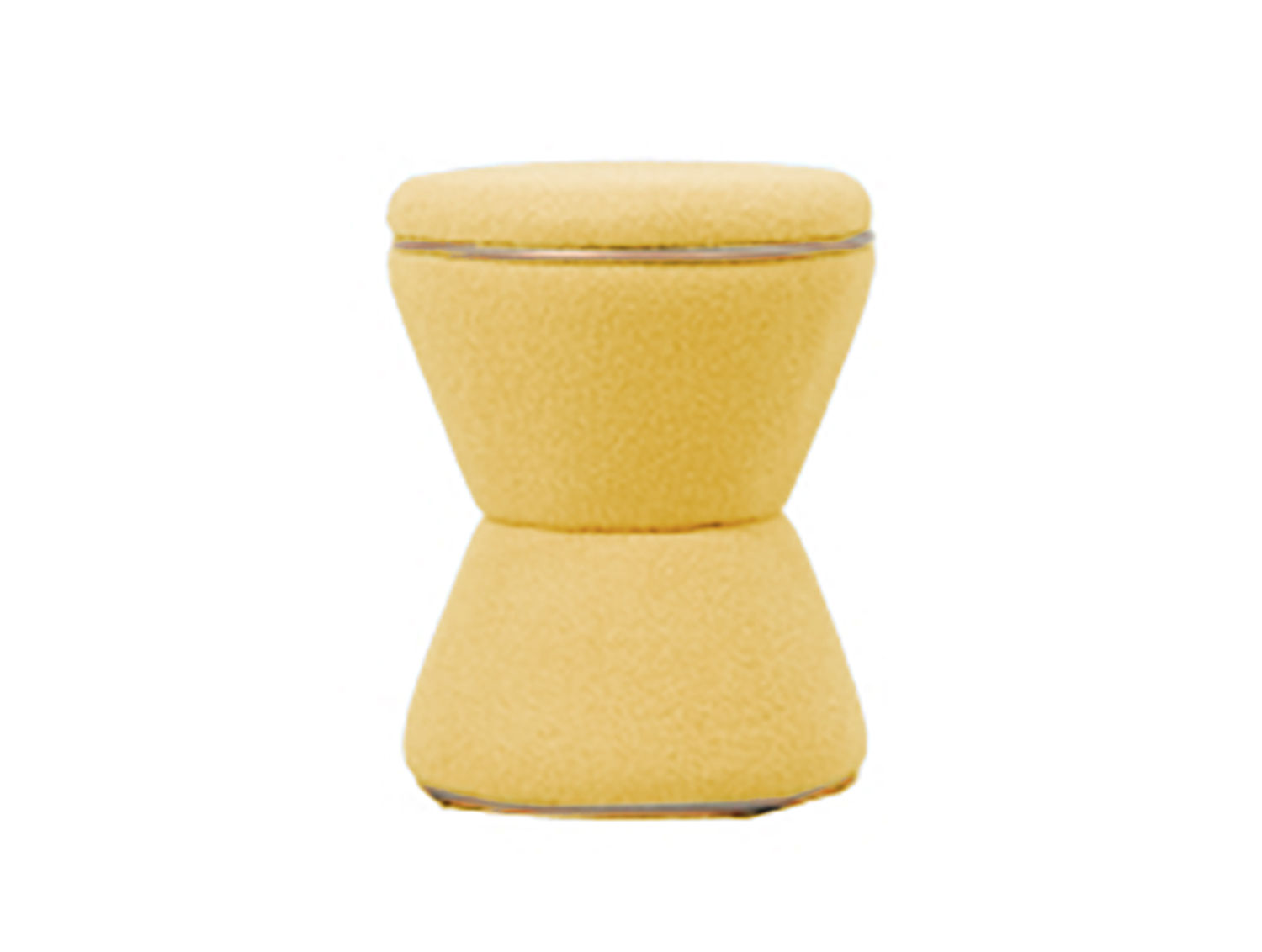 Poef Ceeltino Teddy Geel met zachte teddy bekleding en compact, stijlvol design in opvallend geel