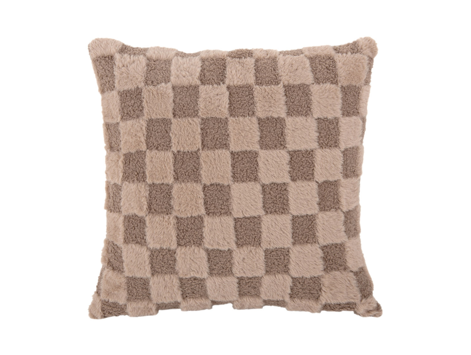 Kussen Laulea donkerbruin, vierkant 45 x 45 cm, met zachte geruite polyester afwerking