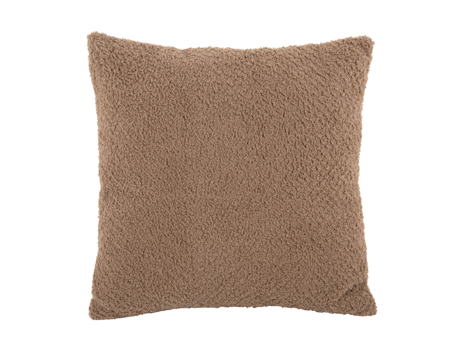 Kussen Kliellond Bruin, zacht taupe teddy kussen met warme, fluffy textuur voor bank, stoel of bed