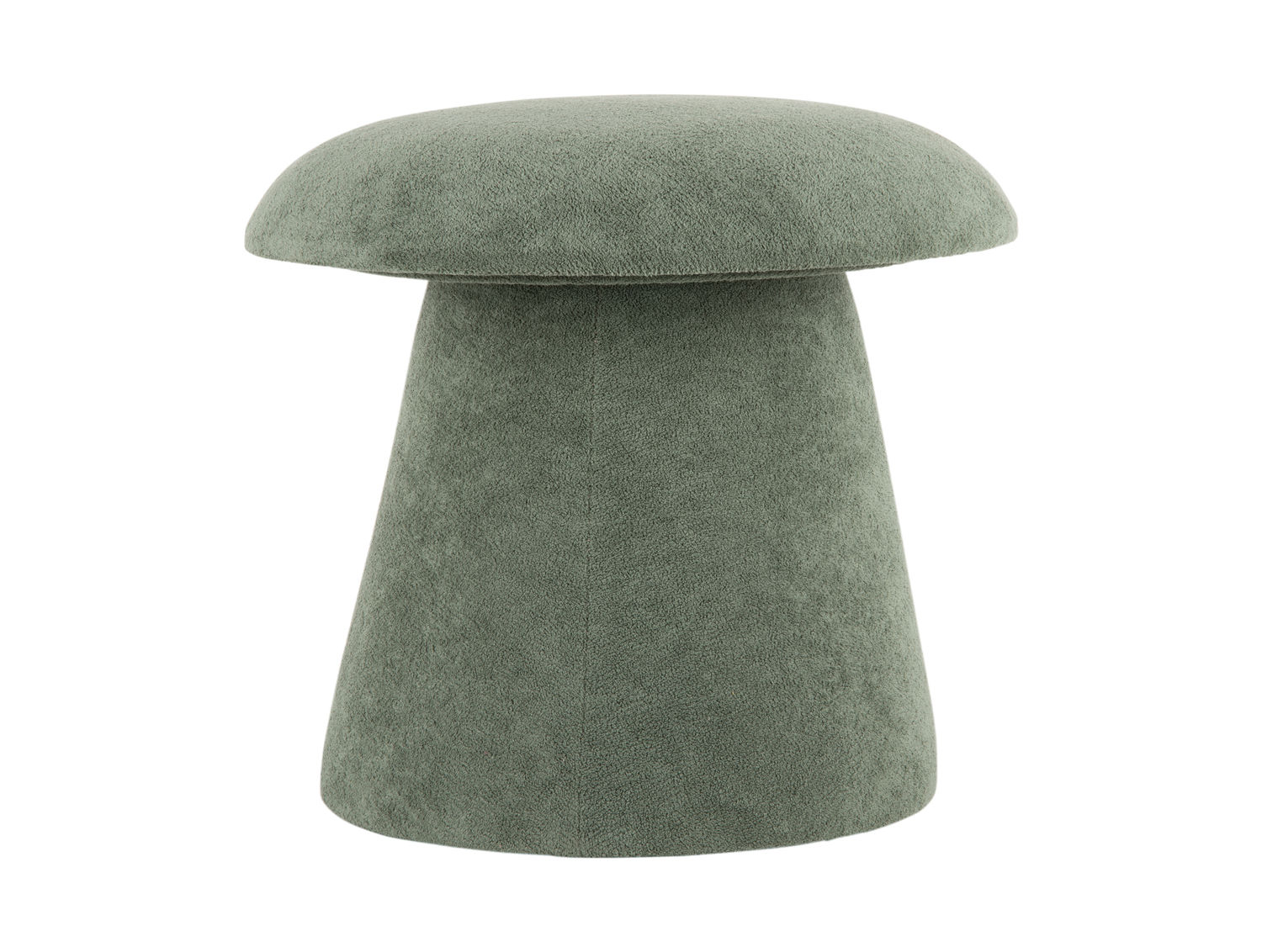 Poef Dase Velvet in grijs-groen, compact rond design met zachte velvet bekleding