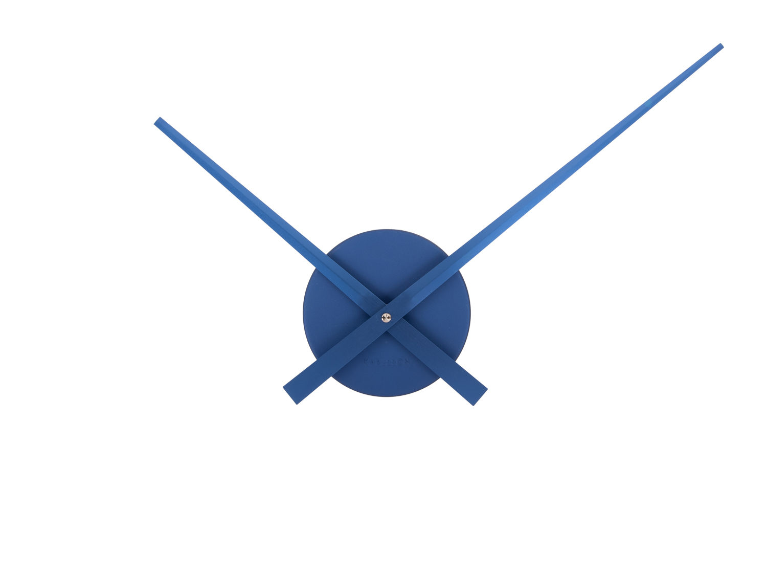 Wandklok Doobine donkerblauw met aluminium en metallic afwerking, modern design en 41 cm diameter