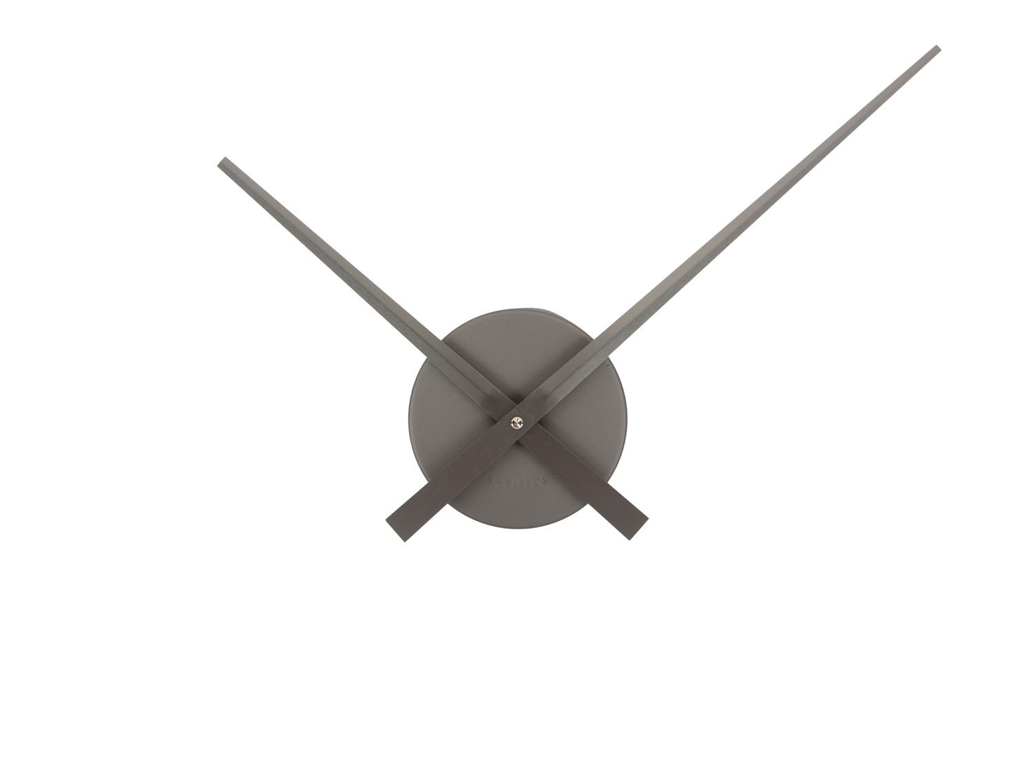 Wandklok Tidea donkergrijs met aluminium look en minimalistische wijzers voor een modern interieur