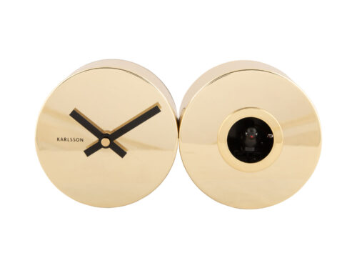 Wandklok Leda Goud set van 2 met stalen gold plated afwerking en stille No Sweep wijzers