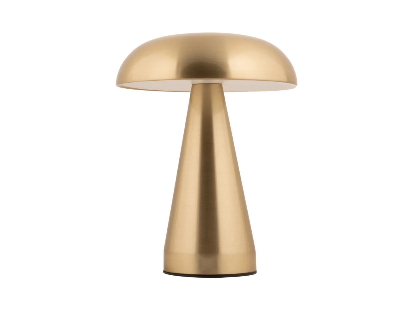 Tafellamp Brauldora goud H21 cm met glanzende ijzeren afwerking en compacte, draadloze vorm