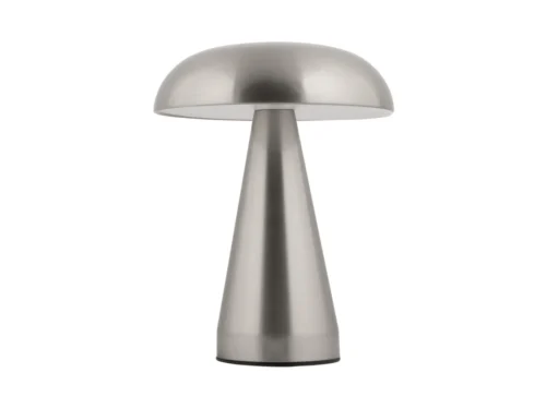Tafellamp Ceimmak nikkel, draadloos met brushed nickel afwerking en bolvormige kap, H21 cm