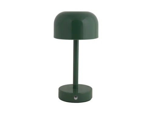 Tafellamp Peldum Groen Ø13 cm met strakke ronde kap en slanke voet in Jungle Green gioor ijzer