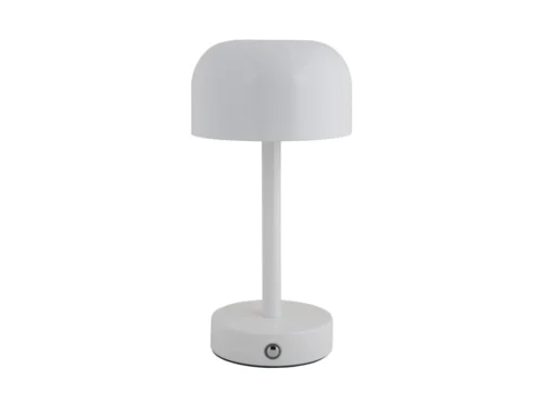 Witte Tafellamp Nooltund Ø13 cm met strak modern ontwerp en ronde LED-kap