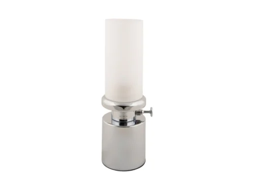 Tafellamp Bennol chroom H30 cm met dimbare LED en modern cilindervormig ontwerp