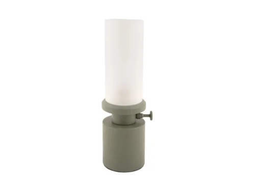 Tafellamp Raatero groen, 30 cm hoog, met dimmer en cilindervormige kap