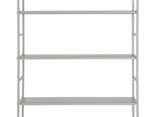Rek Staaski Staal 48 cm, grijs stalen rek met drie planken en compact, open design