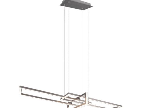 Hanglamp Klorik mat nikkel met 3 lichtbundels, slank metalen design en geïntegreerde LED