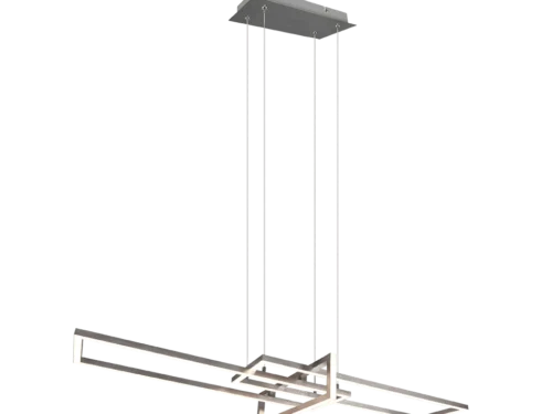 Hanglamp Klorik mat nikkel met 3 lichtbundels, slank metalen design en geïntegreerde LED