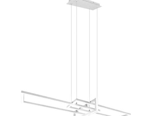 Hanglamp Kleinor mat wit set van 3 met modern lineair ontwerp en geïntegreerde LED verlichting