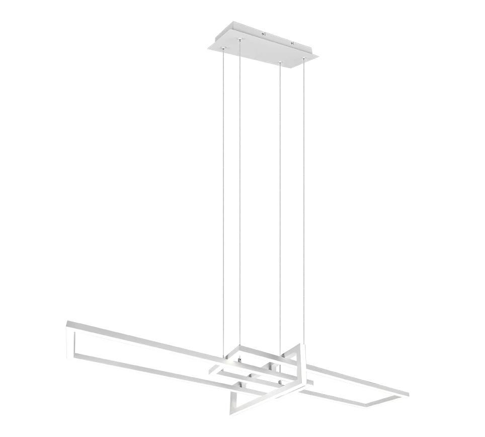 Hanglamp Kleinor mat wit set van 3 met modern lineair ontwerp en geïntegreerde LED verlichting